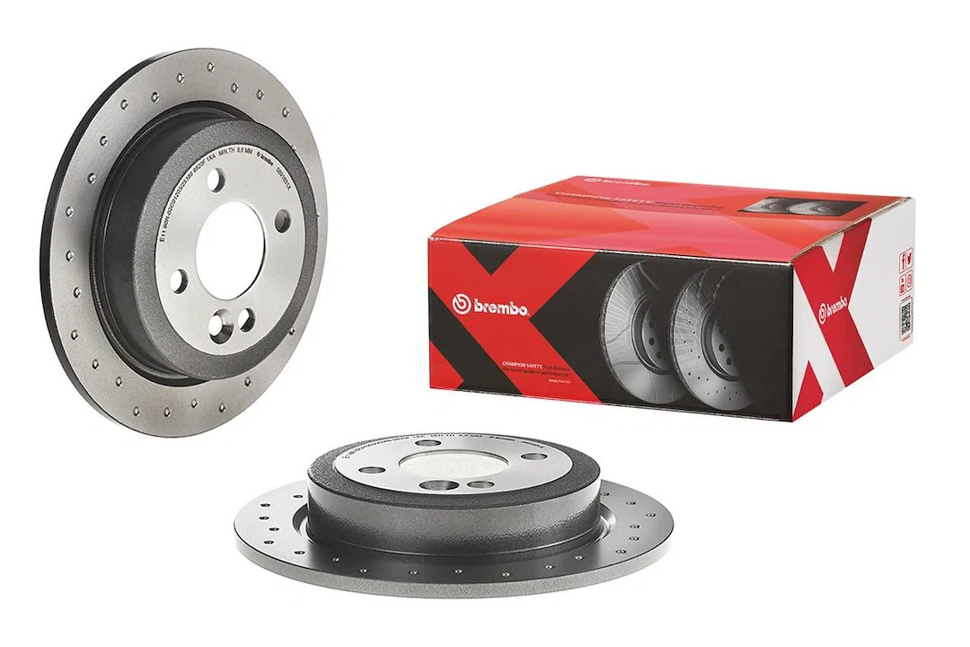 0891631XC02 – BREMBO Brake Rotor, Solid Cross Drilled One Piece Design Wheel Bolt Pattern 4 x 100 Millimeter 259 Mill...
